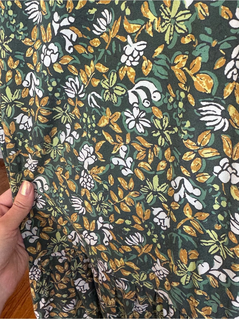 Floral Green Tiered Maxi Dress - Picture 6 of 7